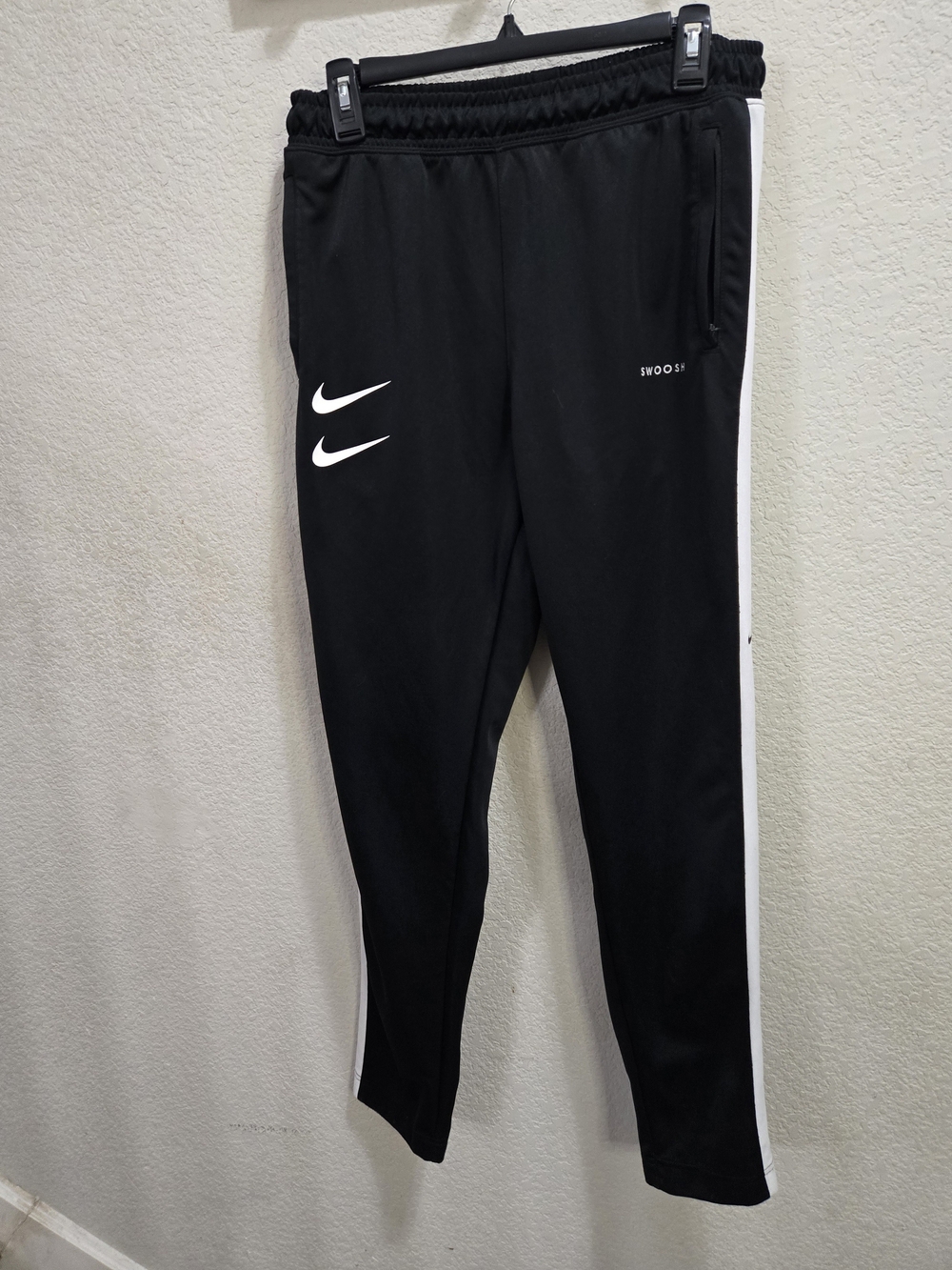 Nike Black Joggers with White Side Stripe and Swoosh